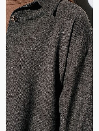 Camicia oversize a maniche lunghe con micro motivo dilvin