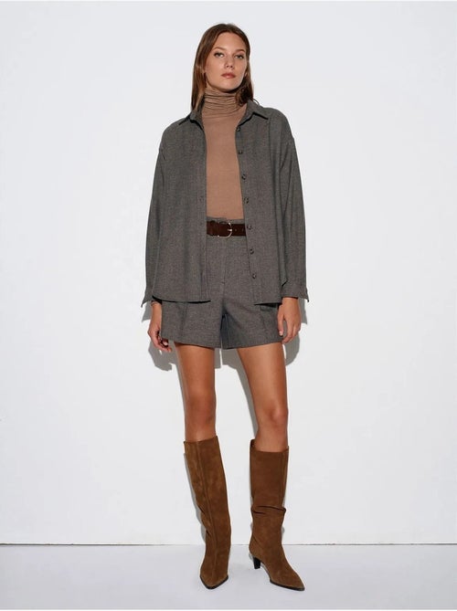 Camicia oversize a maniche lunghe con micro motivo dilvin - Kiabi Camicia oversize a maniche lunghe con micro motivo dilvin - Kiabi