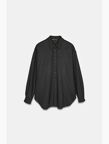 Camicia oversize a maniche lunghe con micro motivo dilvin