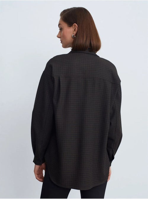 Camicia oversize a maniche lunghe con micro motivo dilvin - Kiabi Camicia oversize a maniche lunghe con micro motivo dilvin - Kiabi
