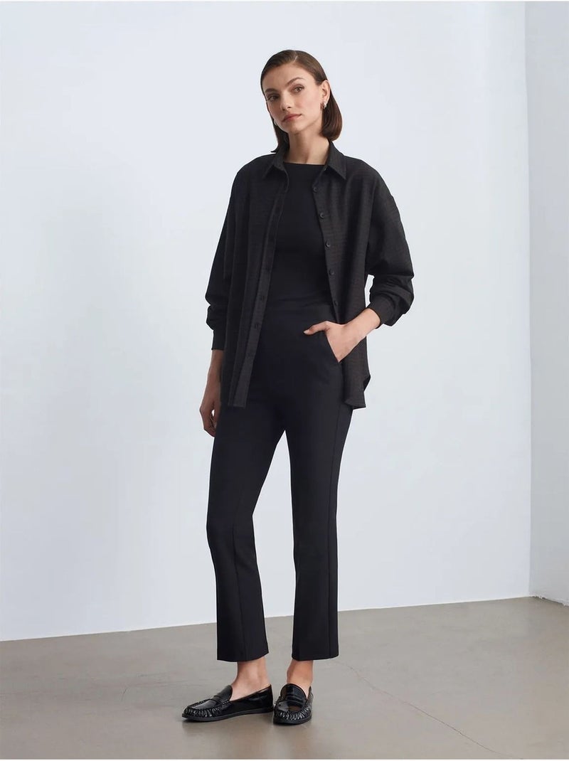 Camicia oversize a maniche lunghe con micro motivo dilvin Grigio scuro - Kiabi