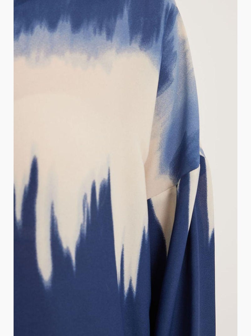Camicia oversize a maniche lunghe con tessitura astratta e chiusura con bottoni bdart Blu marino - Kiabi