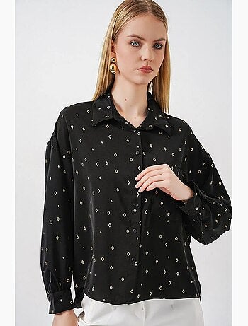 Camicia oversize a maniche lunghe stampata con taschino bdart