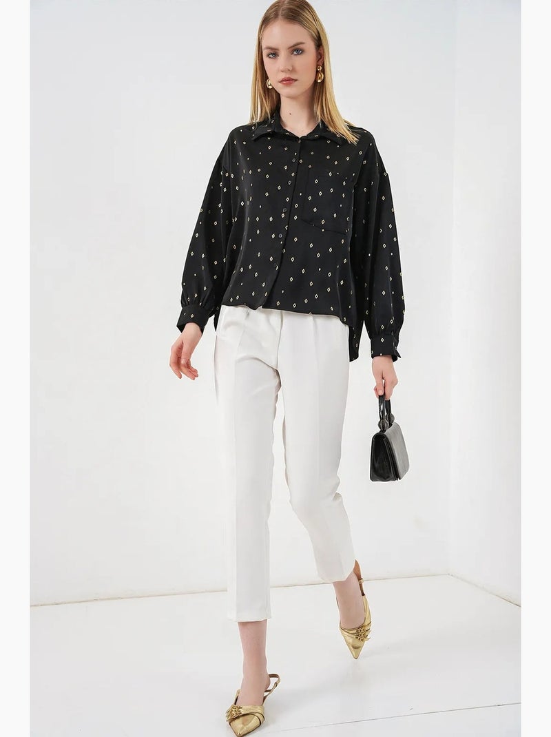 Camicia oversize a maniche lunghe stampata con taschino bdart Nero - Kiabi