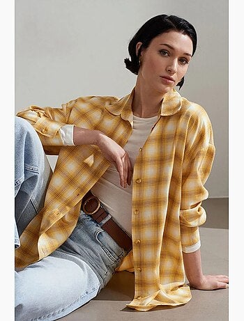 Camicia oversize a quadri a maniche lunghe dilvin