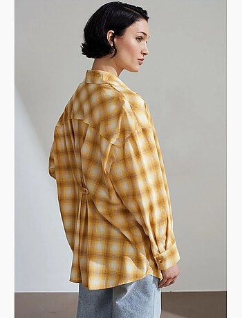 Camicia oversize a quadri a maniche lunghe dilvin