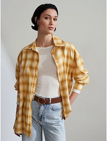 Camicia oversize a quadri a maniche lunghe dilvin