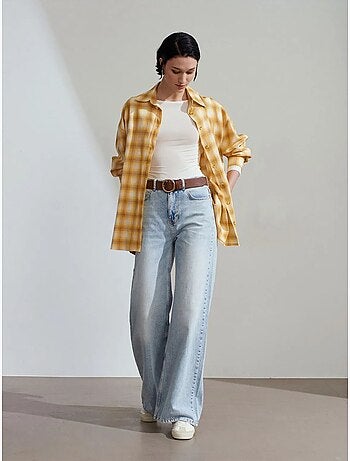 Camicia oversize a quadri a maniche lunghe dilvin
