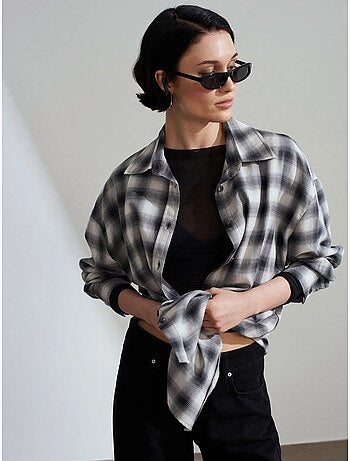 Camicia oversize a quadri a maniche lunghe dilvin