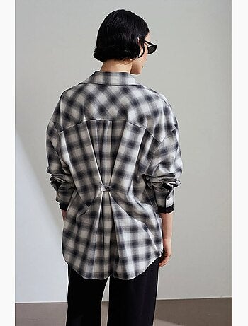 Camicia oversize a quadri a maniche lunghe dilvin
