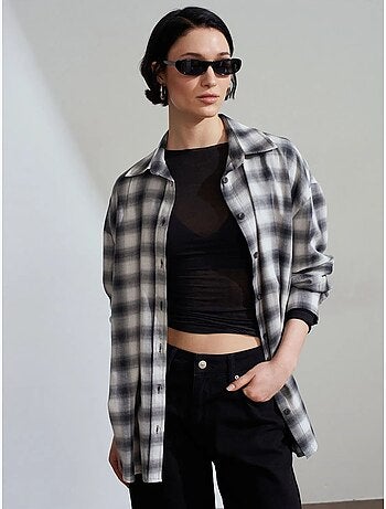 Camicia oversize a quadri a maniche lunghe dilvin