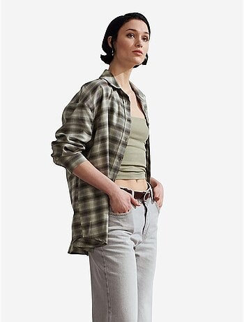 Camicia oversize a quadri a maniche lunghe dilvin