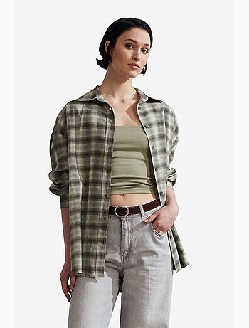 Camicia oversize a quadri a maniche lunghe dilvin