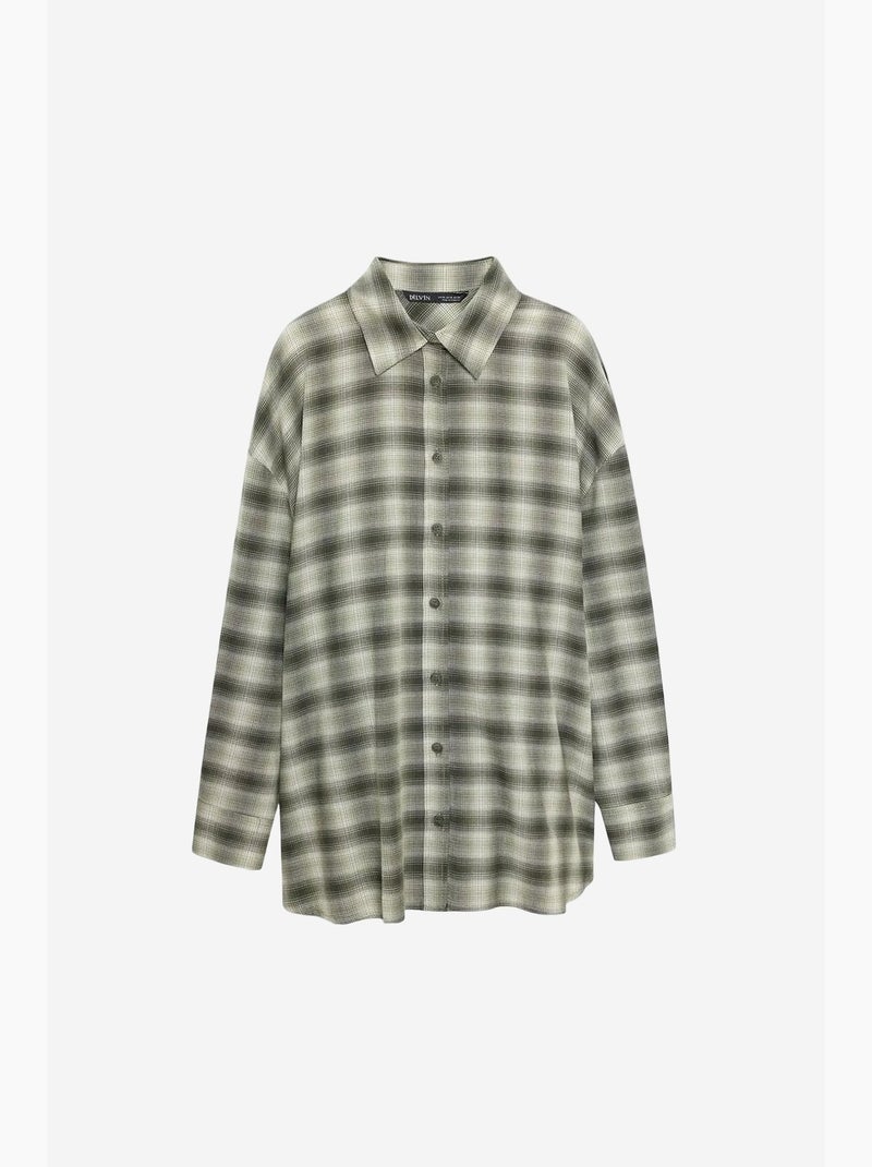 Camicia oversize a quadri a maniche lunghe dilvin Multicolore - Kiabi