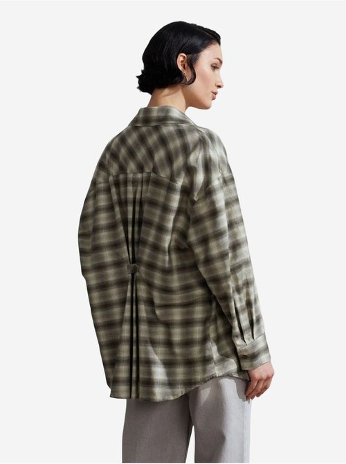 Camicia oversize a quadri a maniche lunghe dilvin - Kiabi