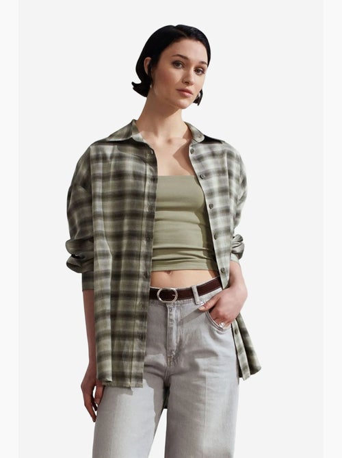 Camicia oversize a quadri a maniche lunghe dilvin - Kiabi