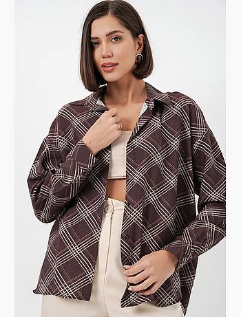 Camicia oversize a quadri con bottoni bdart