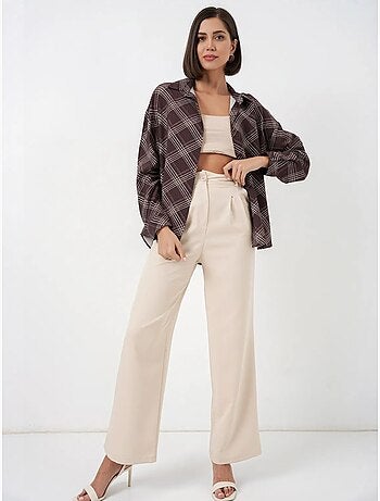 Camicia oversize a quadri con bottoni bdart