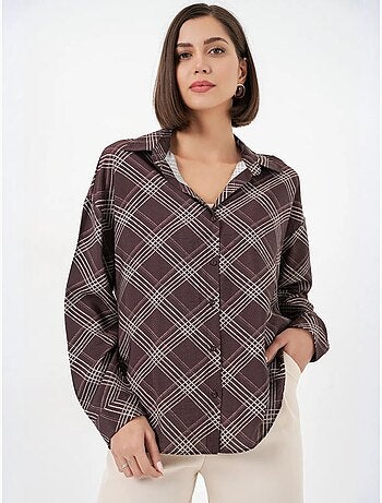 Camicia oversize a quadri con bottoni bdart