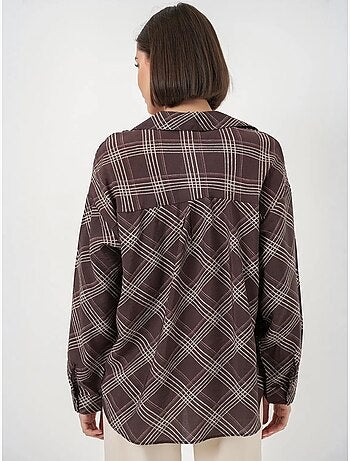 Camicia oversize a quadri con bottoni bdart