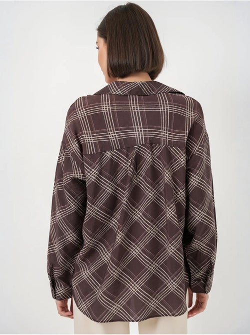 Camicia oversize a quadri con bottoni bdart - Kiabi