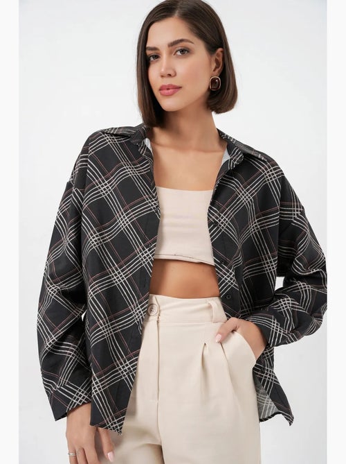 Camicia oversize a quadri con bottoni bdart - Kiabi Camicia oversize a quadri con bottoni bdart - Kiabi