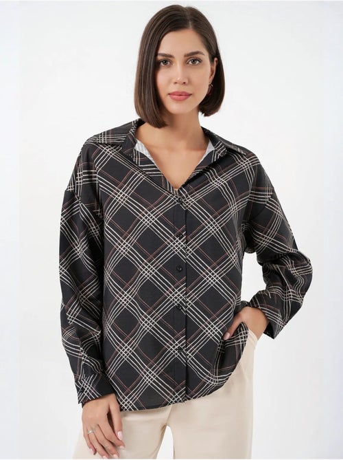 Camicia oversize a quadri con bottoni bdart - Kiabi Camicia oversize a quadri con bottoni bdart - Kiabi
