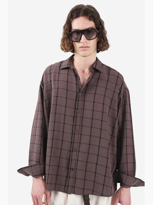 Camicia oversize a quadri con bottoni giesto - Kiabi Camicia oversize a quadri con bottoni giesto - Kiabi