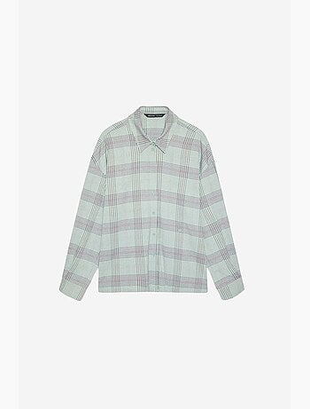 Camicia oversize a quadri in tessuto