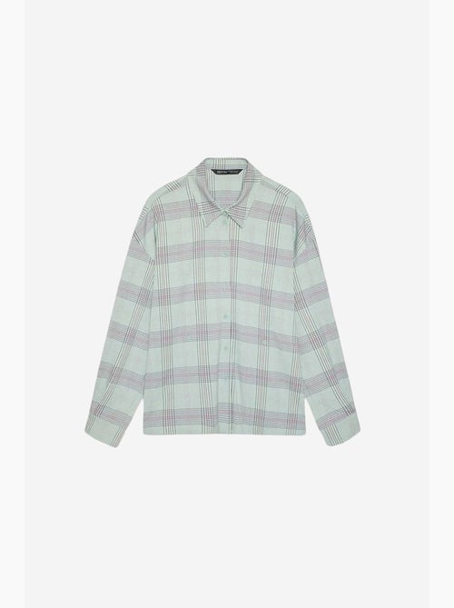 Camicia oversize a quadri in tessuto - Kiabi