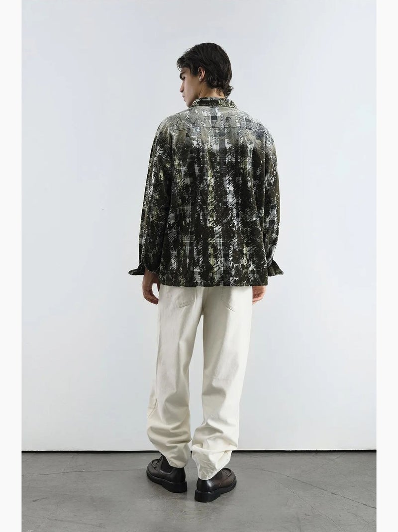 Camicia oversize a quadri testurizzata con tasca giesto Cachi - Kiabi