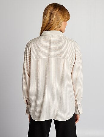 Donna Camicia Oversize Stampata Beige  Camicie e Bluse Parfois • Guastini  Arreda