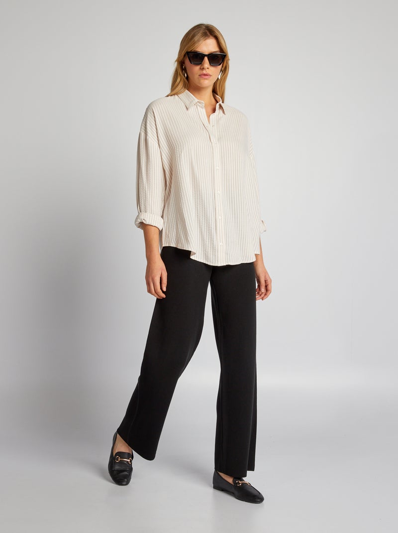 Camicia oversize a righe BEIGE - Kiabi