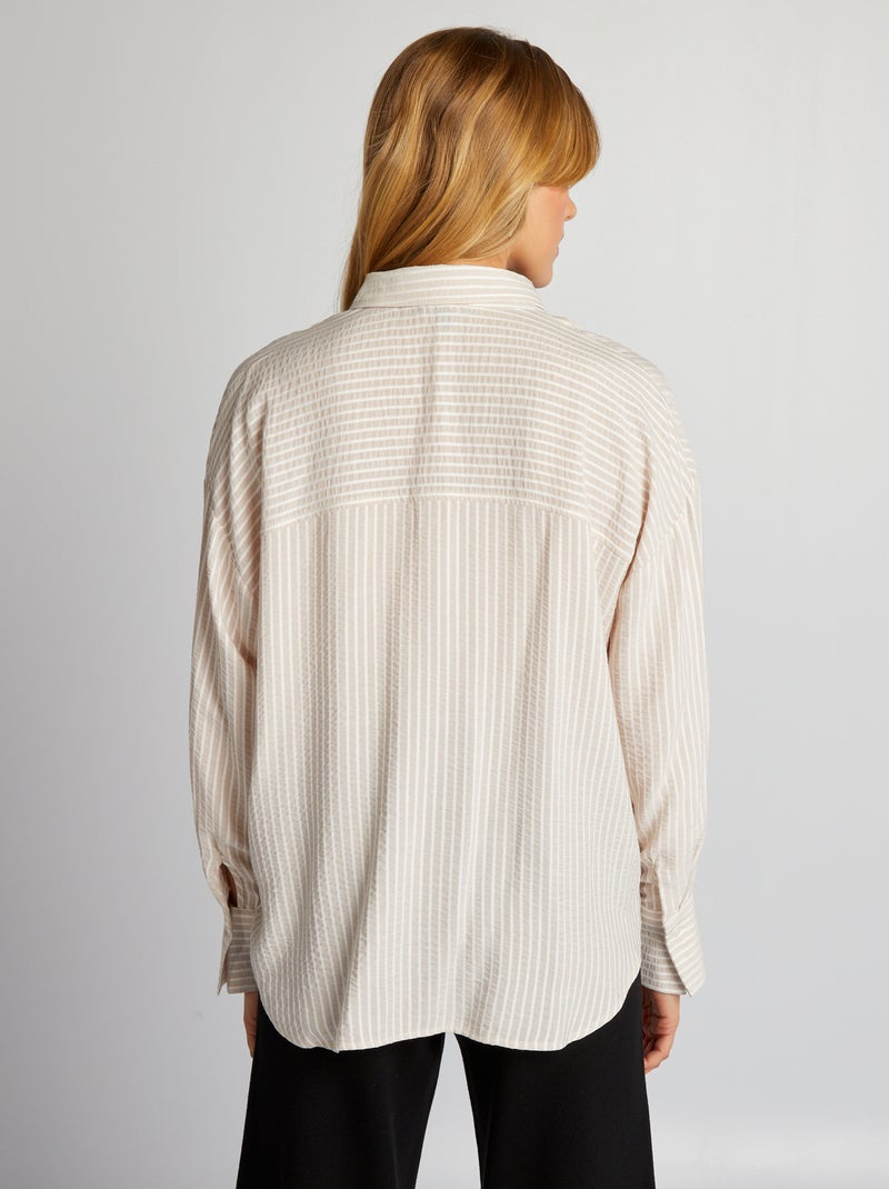 Camicia oversize a righe BEIGE - Kiabi