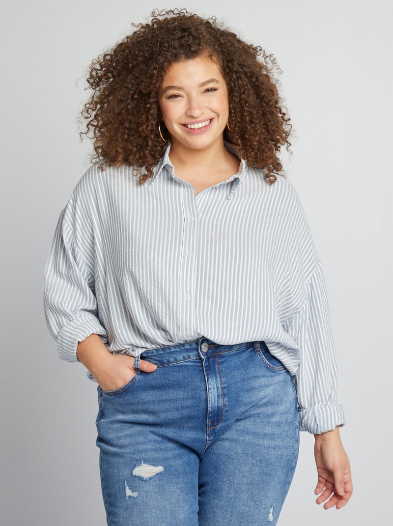 Camicia oversize a righe BLU - Kiabi
