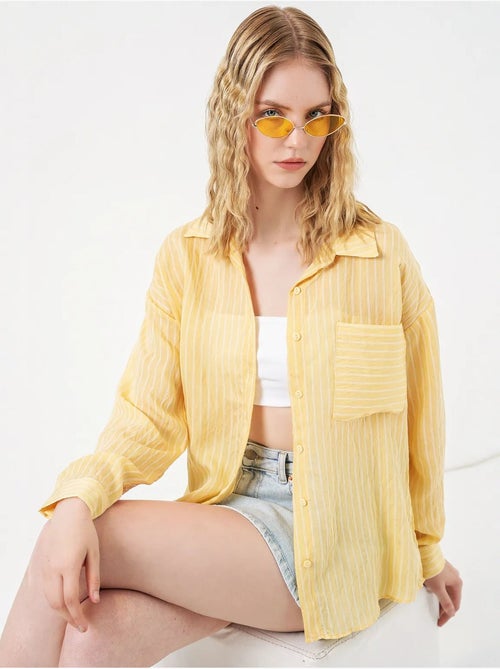 Camicia oversize a righe con abbottonatura frontale bdart - Kiabi Camicia oversize a righe con abbottonatura frontale bdart - Kiabi