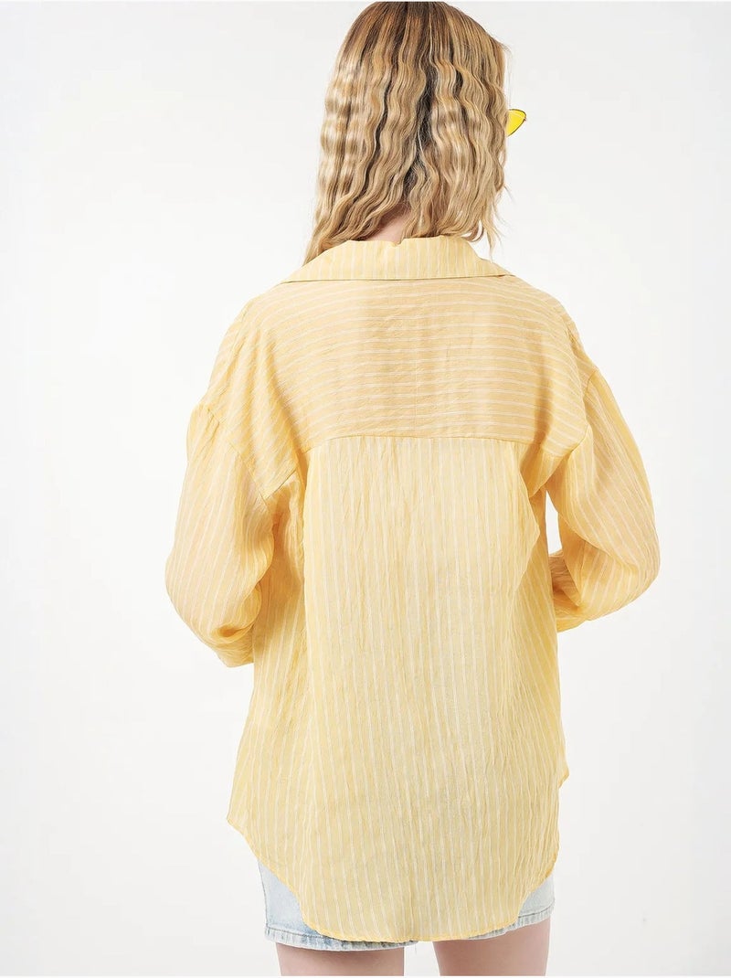 Camicia oversize a righe con abbottonatura frontale bdart Ambra - Kiabi