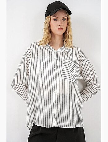 Camicia oversize a righe con abbottonatura frontale bdart
