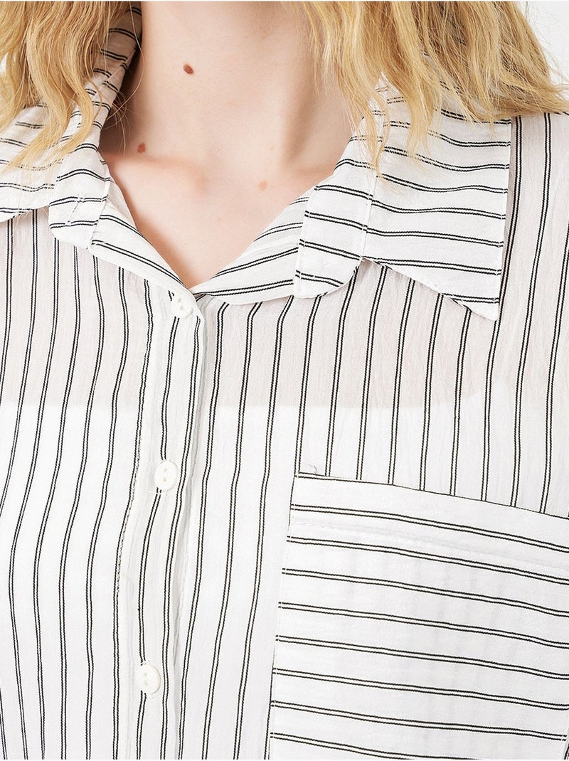 Camicia oversize a righe con abbottonatura frontale bdart Bianco - Kiabi