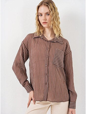 Camicia oversize a righe con abbottonatura frontale bdart