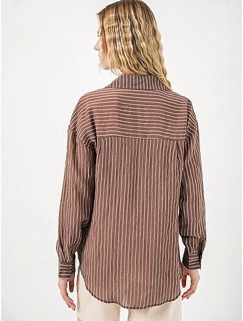 Camicia oversize a righe con abbottonatura frontale bdart