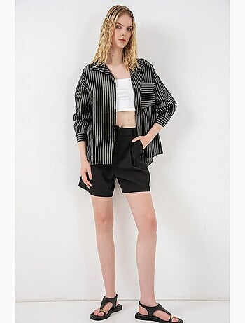 Camicia oversize a righe con abbottonatura frontale bdart