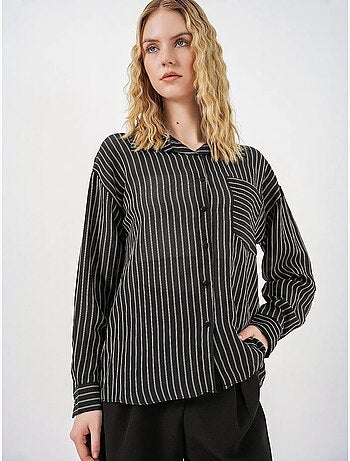 Camicia oversize a righe con abbottonatura frontale bdart