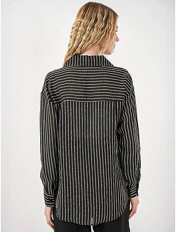 Camicia oversize a righe con abbottonatura frontale bdart