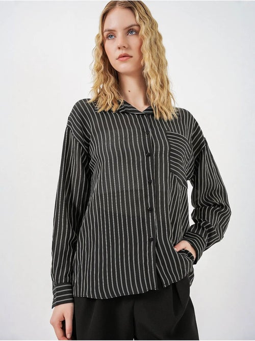 Camicia oversize a righe con abbottonatura frontale bdart - Kiabi Camicia oversize a righe con abbottonatura frontale bdart - Kiabi