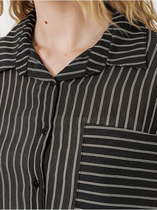 Camicia oversize a righe con abbottonatura frontale bdart - Kiabi Camicia oversize a righe con abbottonatura frontale bdart - Kiabi