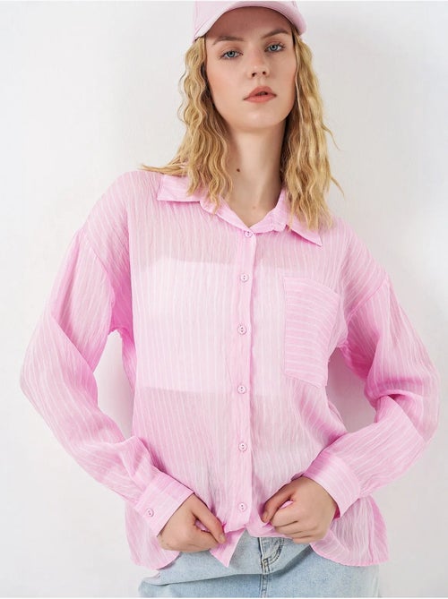 Camicia oversize a righe con abbottonatura frontale bdart - Kiabi Camicia oversize a righe con abbottonatura frontale bdart - Kiabi