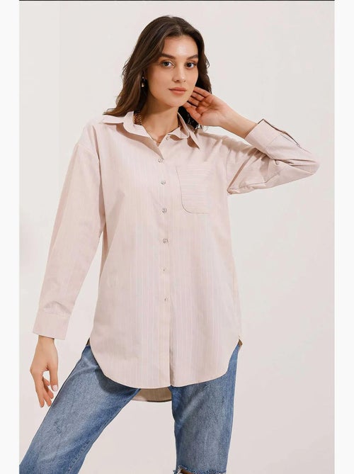 Camicia oversize a righe con dettagli tascabili bdart - Kiabi Camicia oversize a righe con dettagli tascabili bdart - Kiabi