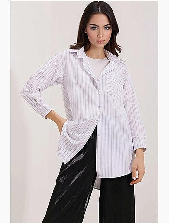 Camicia oversize a righe con dettagli tascabili bdart