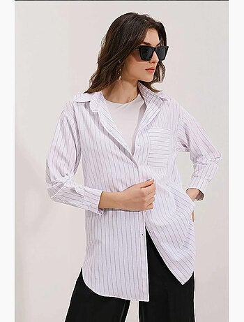 Camicia oversize a righe con dettagli tascabili bdart